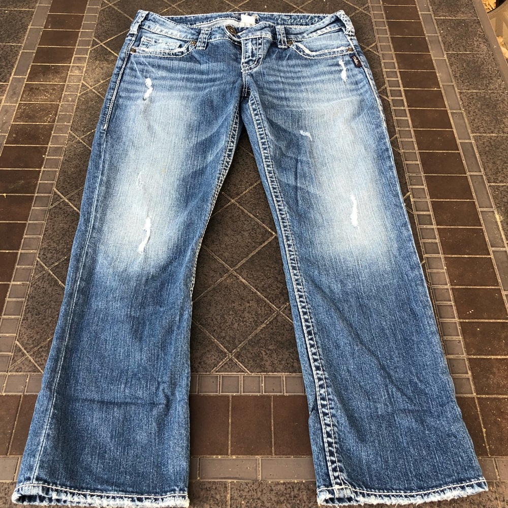 Silver Jean Capris-Tuesday Capri